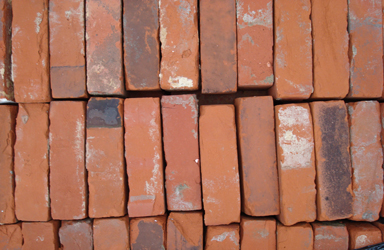 reclaimed red rubber bricks